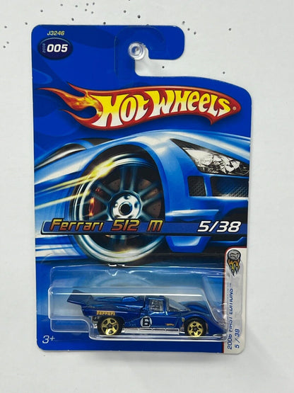 Hot Wheels 2006 First Editions Ferrari 512M Blue 1:64 Diecast Version 4