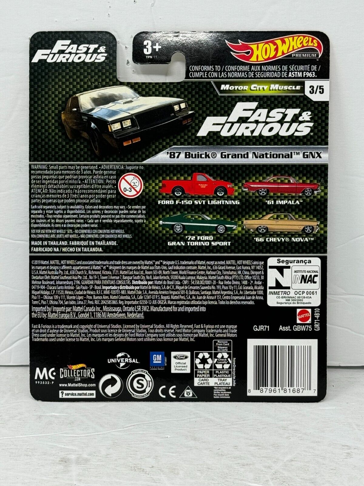 Hot Wheels Premium Fast & Furious 1987 Buick Grand National GNX 1:64 Diecast