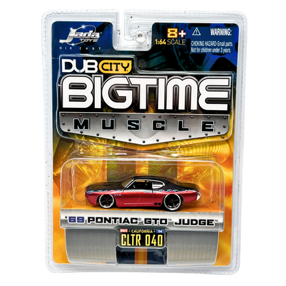 Jada Dub City Bigtime Muscle 1969 Pontiac GTO Judge 1:64 Diecast Red Black