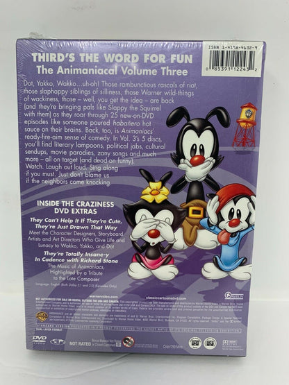 Animaniacs Volume 3 (DVD) TV Series Boxset Brand New and Sealed!!!