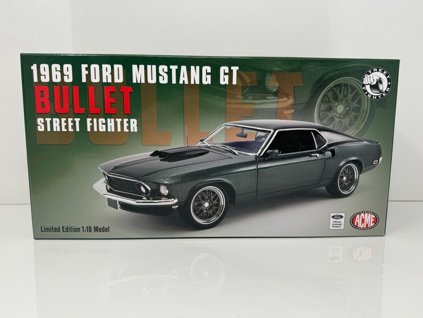 Acme 1969 Ford Mustang GT Bullet Street Fighter 1:18 Diecast 1 of 1092