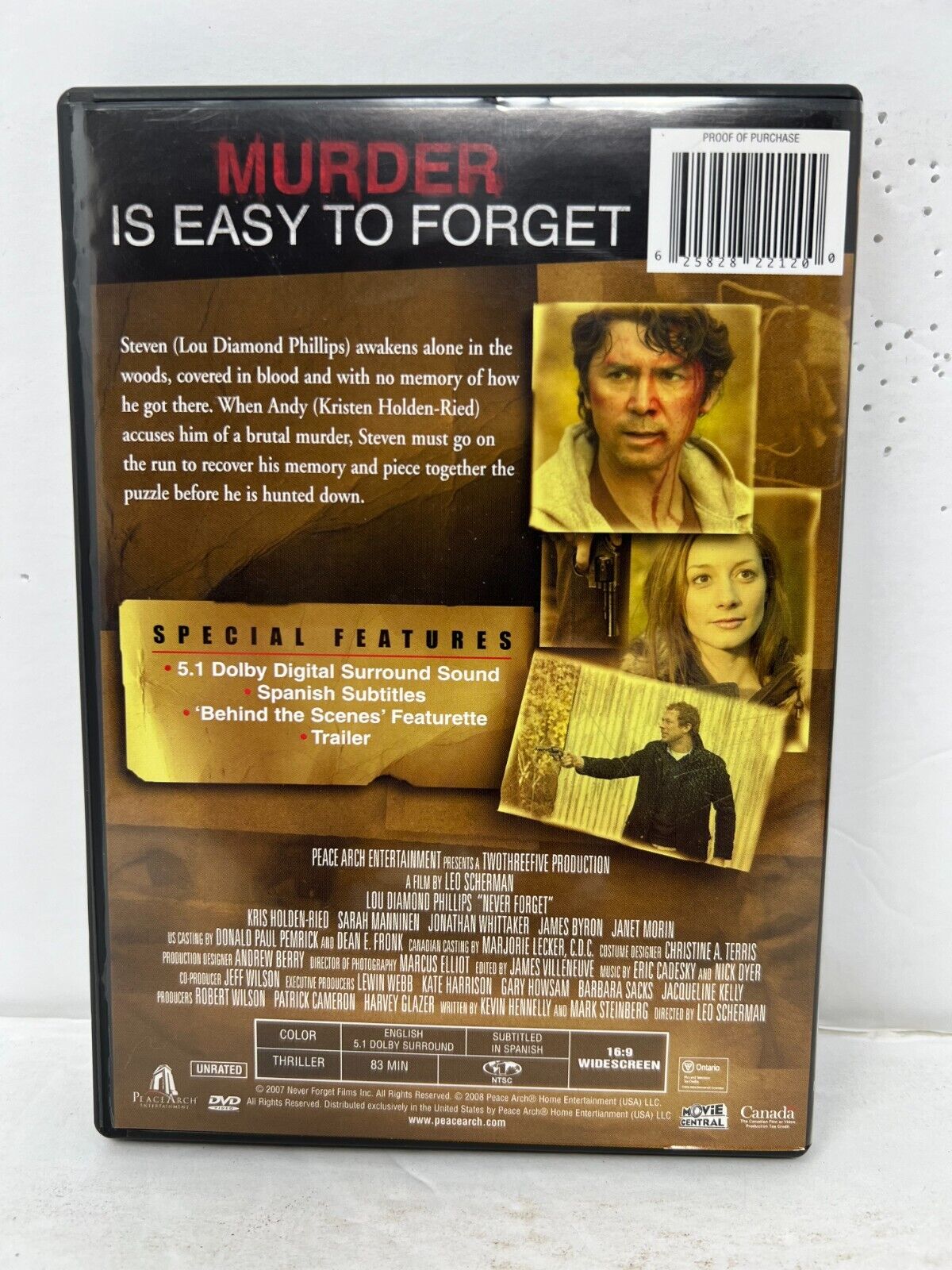 Never Forget (DVD) Thriller Good Condition!!!