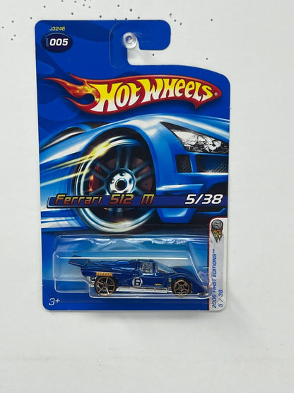 Hot Wheels 2006 First Editions Ferrari 512M Blue 1:64 Diecast Version 2