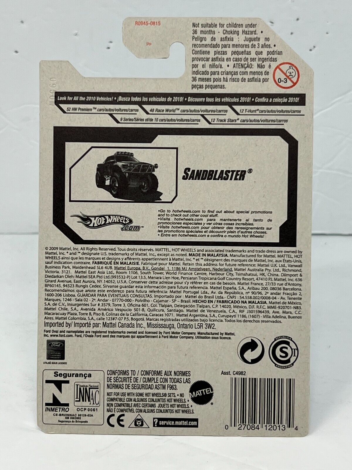 Hot Wheels 2010 HW Premiere Sandblaster Fantasy Cars 1:64 Diecast V2