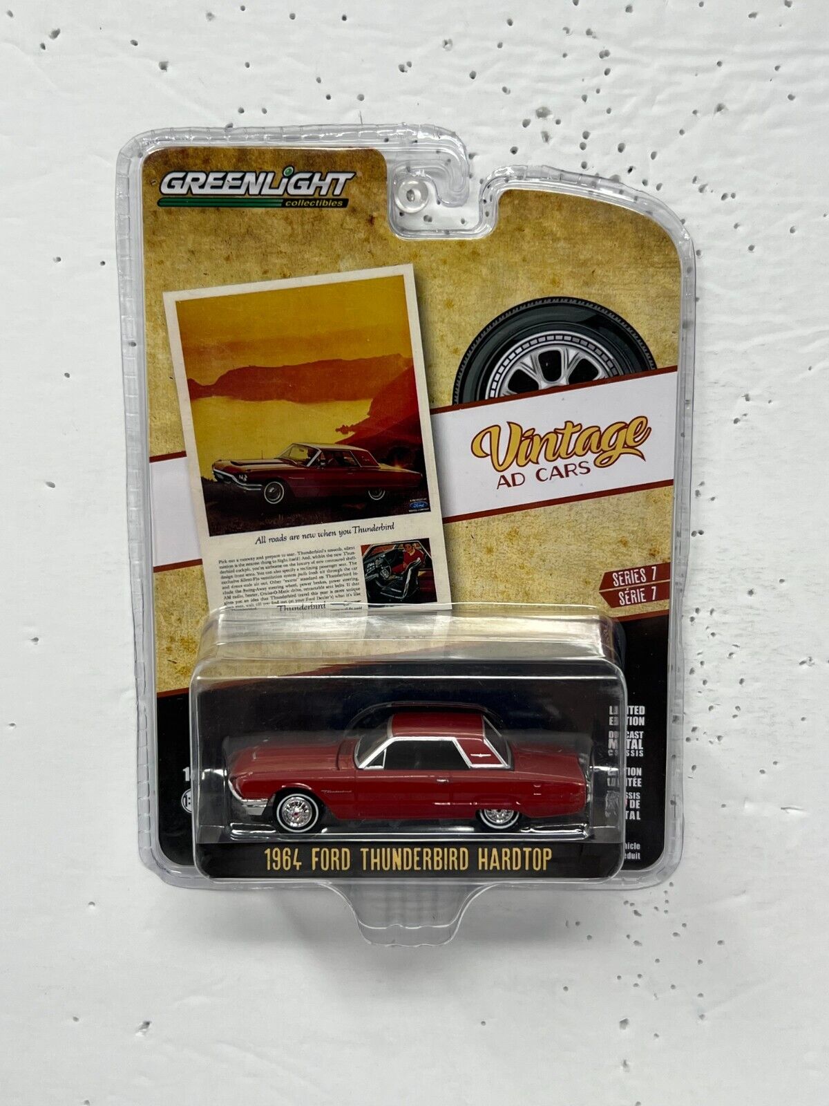 Greenlight Vintage Ad Cars 1964 Ford Thunderbird Hardtop 1:64 Diecast V2