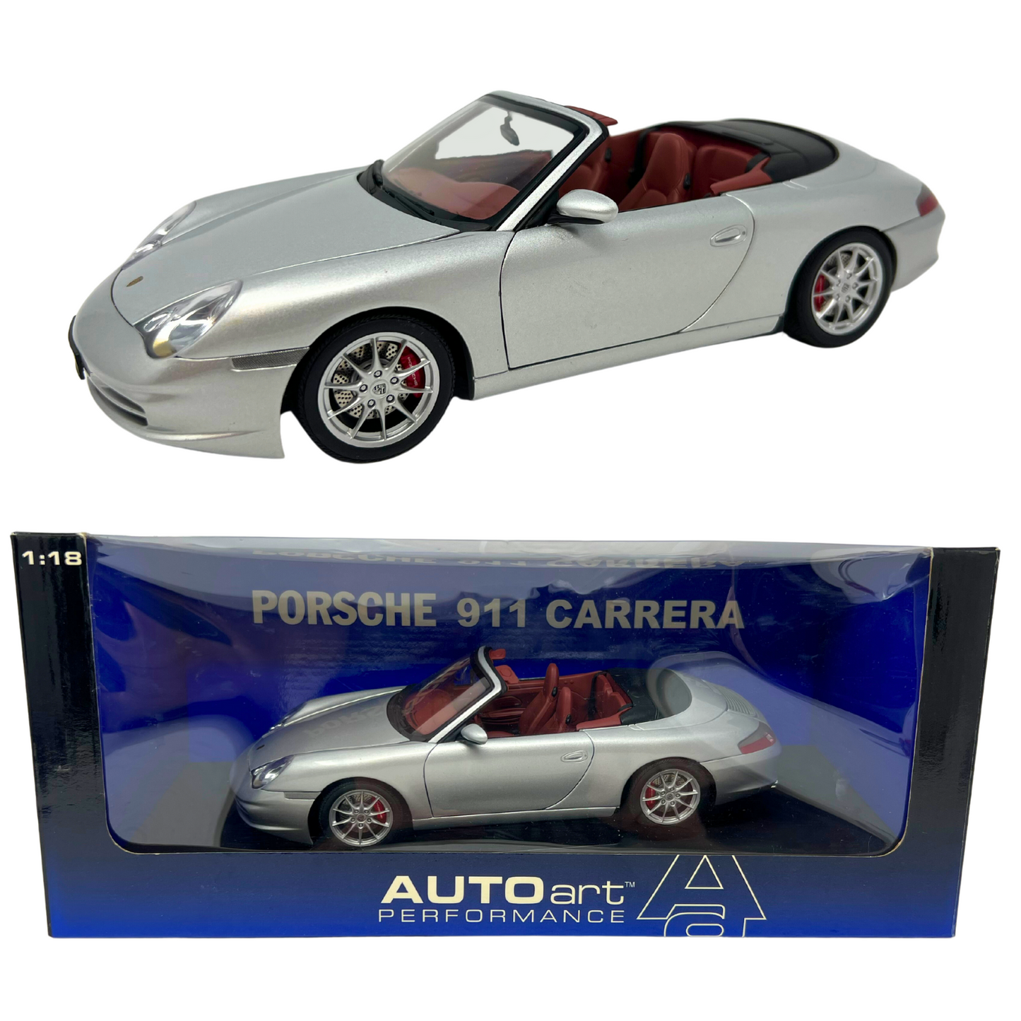 Autoart Porsche 911 Carrera Cabrio Facelift Arktissilber Metallic 1:18 Diecast