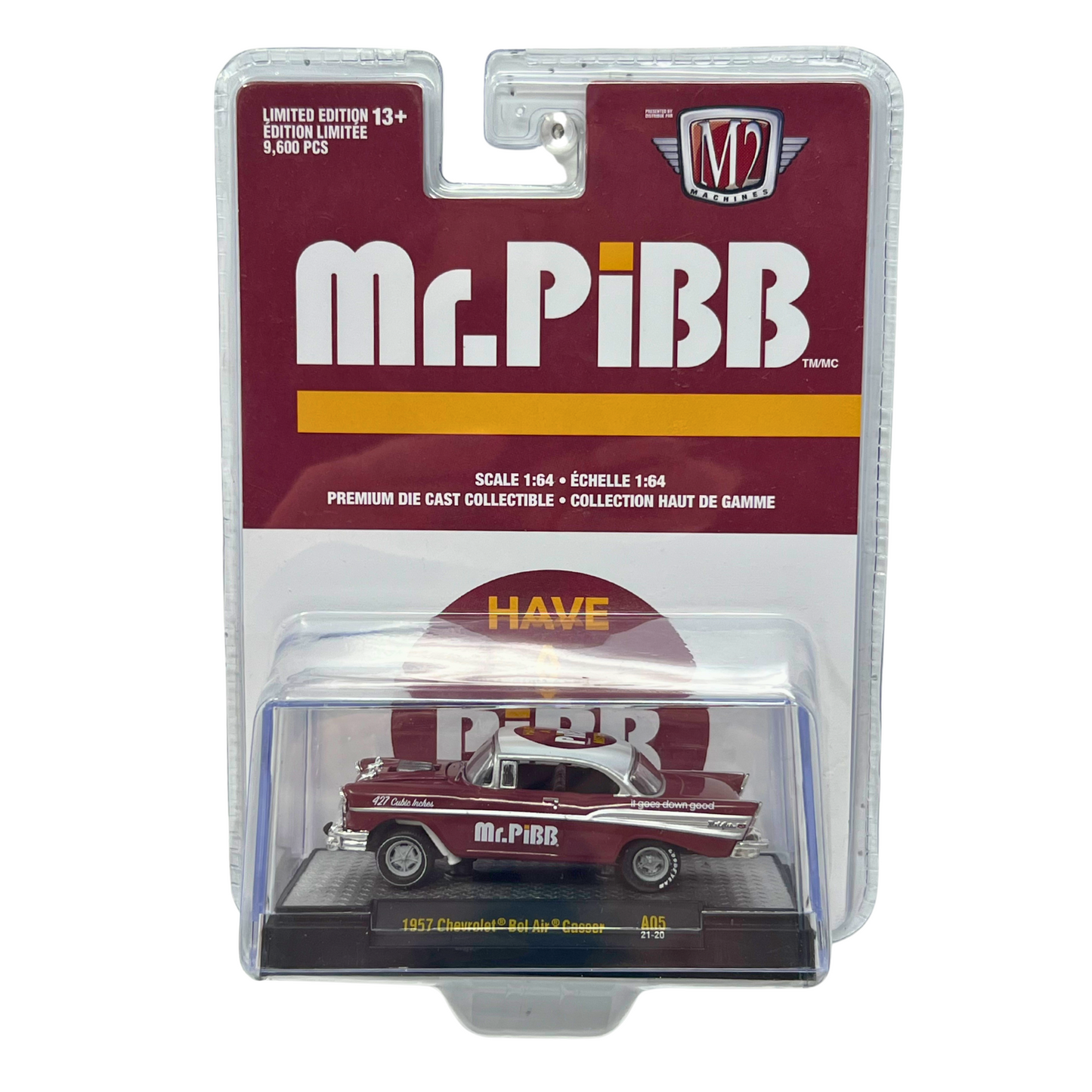 M2 Machines Mr. Pibb 1957 Chevrolet Bel Air Gasser 1:64 Diecast