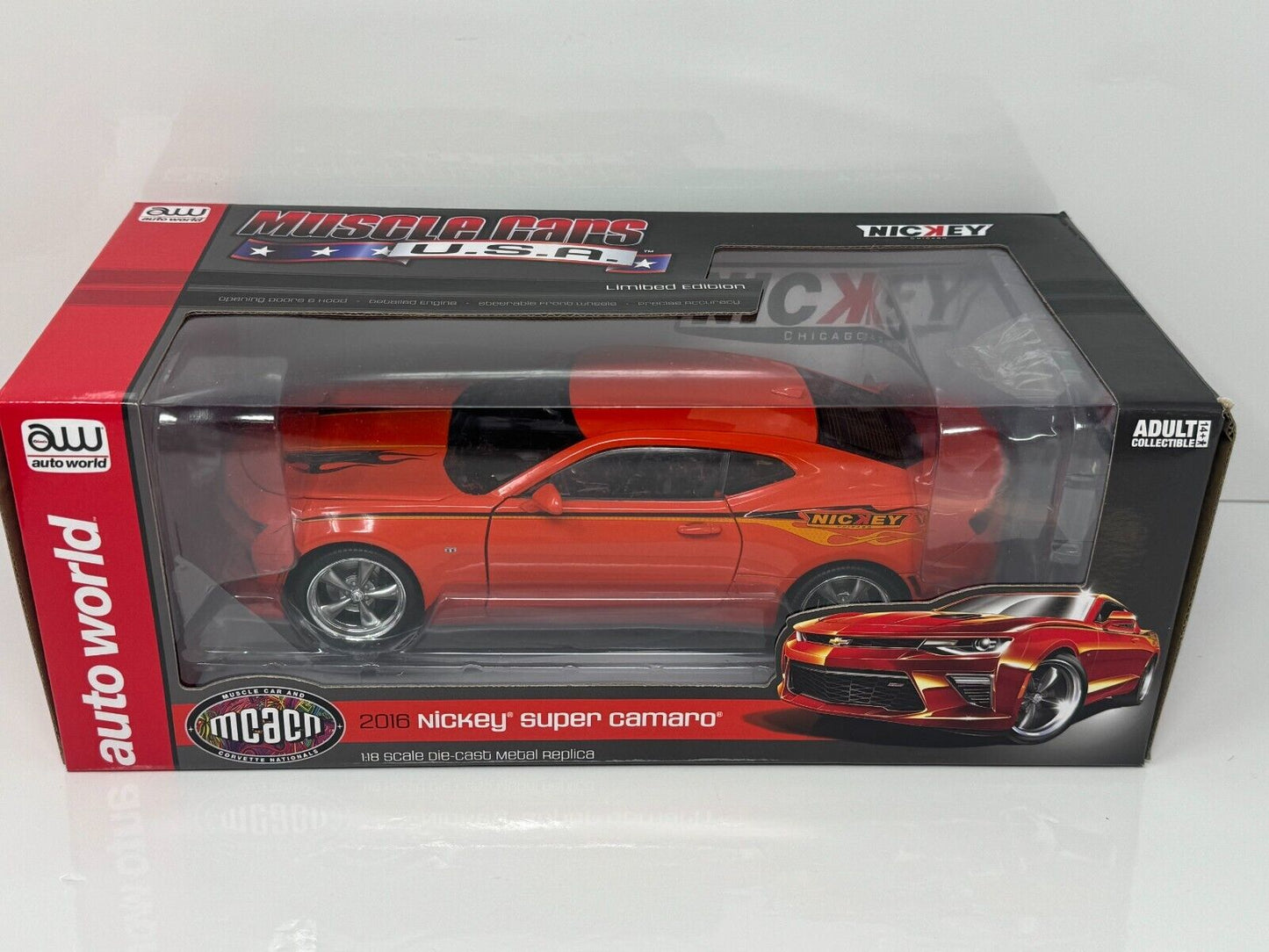 Auto World 2016 Nickey Super Chevy Camaro Limited Edition 1:18 Diecast