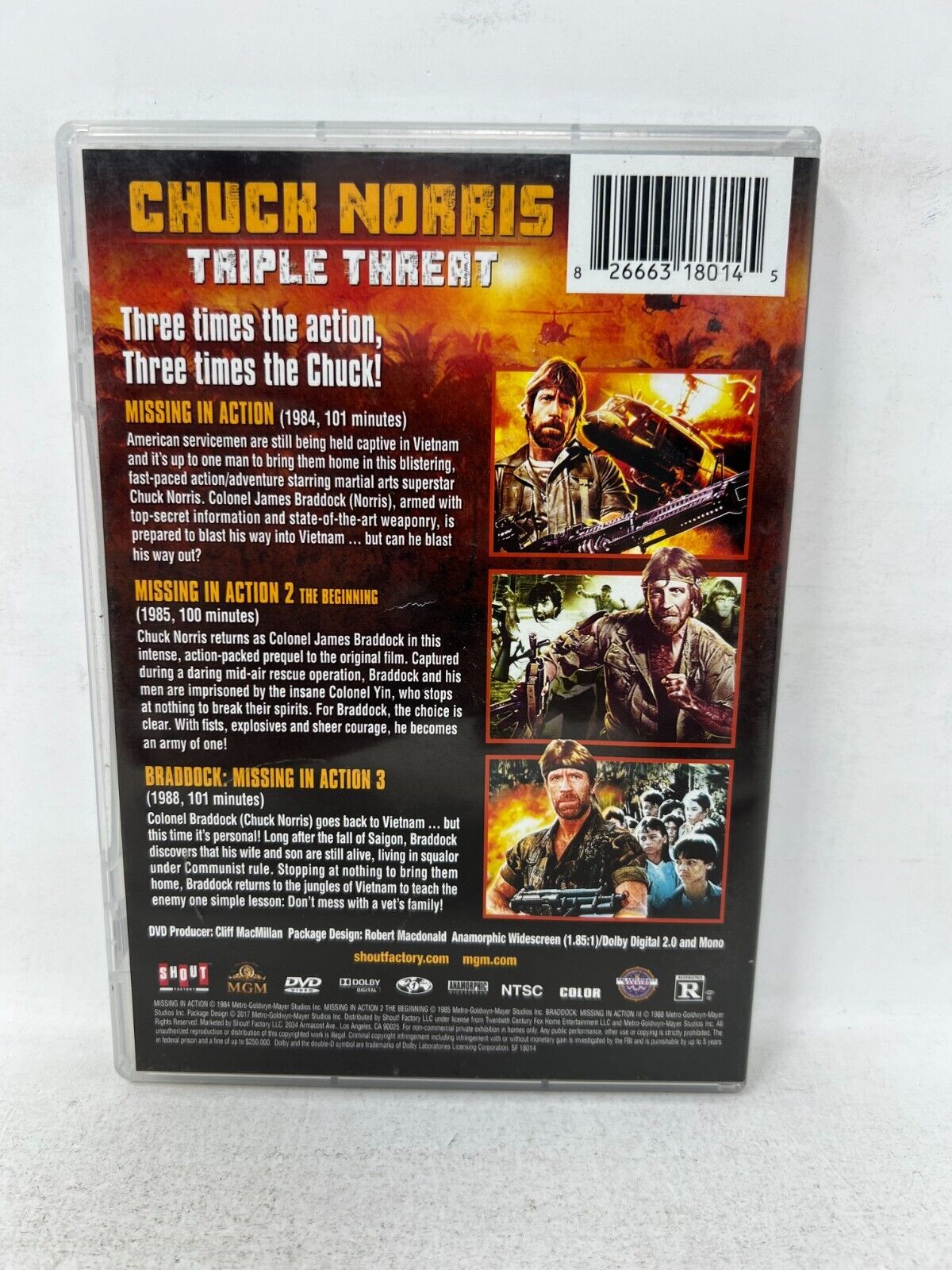 Chuck Norris Triple Threat Missing in Action (DVD) Action Movie Collection