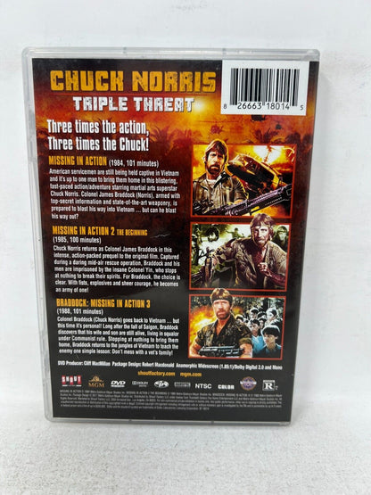 Chuck Norris Triple Threat Missing in Action (DVD) Action Movie Collection