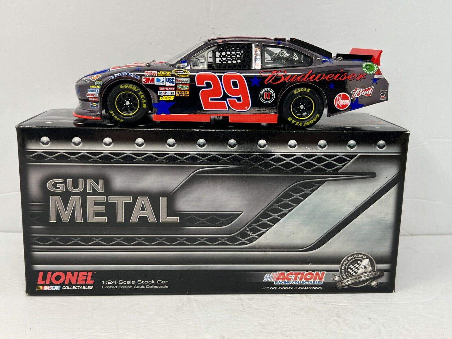 Lionel Nascar #29 Kevin Harvick Budweiser 4th of July Gunmetal 1:24 Diecast