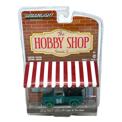 Greenlight Green Machine Hobby Shop 1956 Ford F-100 with Tow Hook 1:64 Diecast