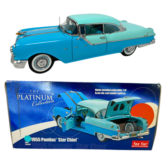 Sun Star 1955 Pontiac Star Chief Hard Top Platinum Collection 1:18 Diecast