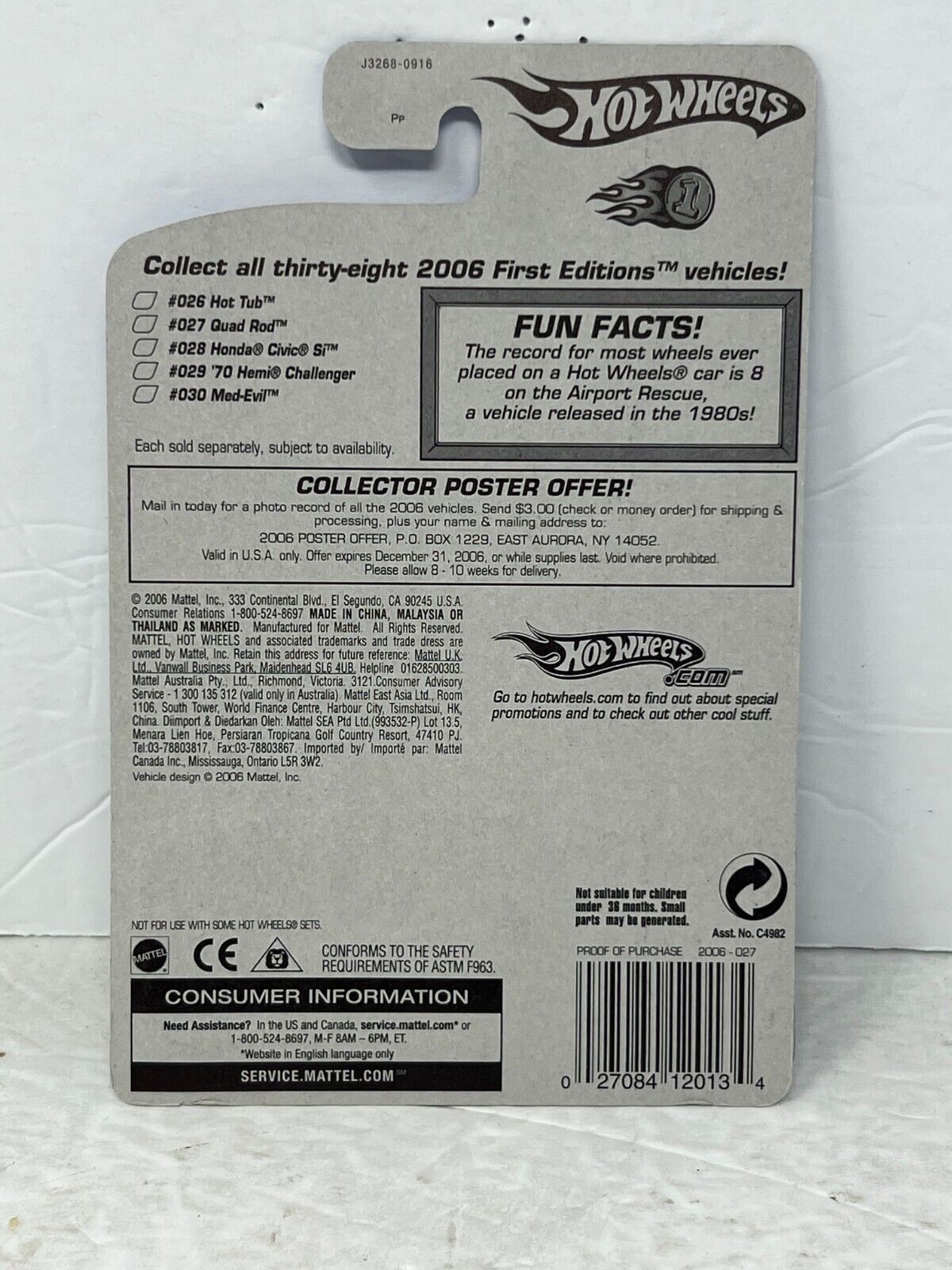Hot Wheels 2006 First Editions Quad Rod Fantasy Cars 1:64 Diecast Factory Sealed
