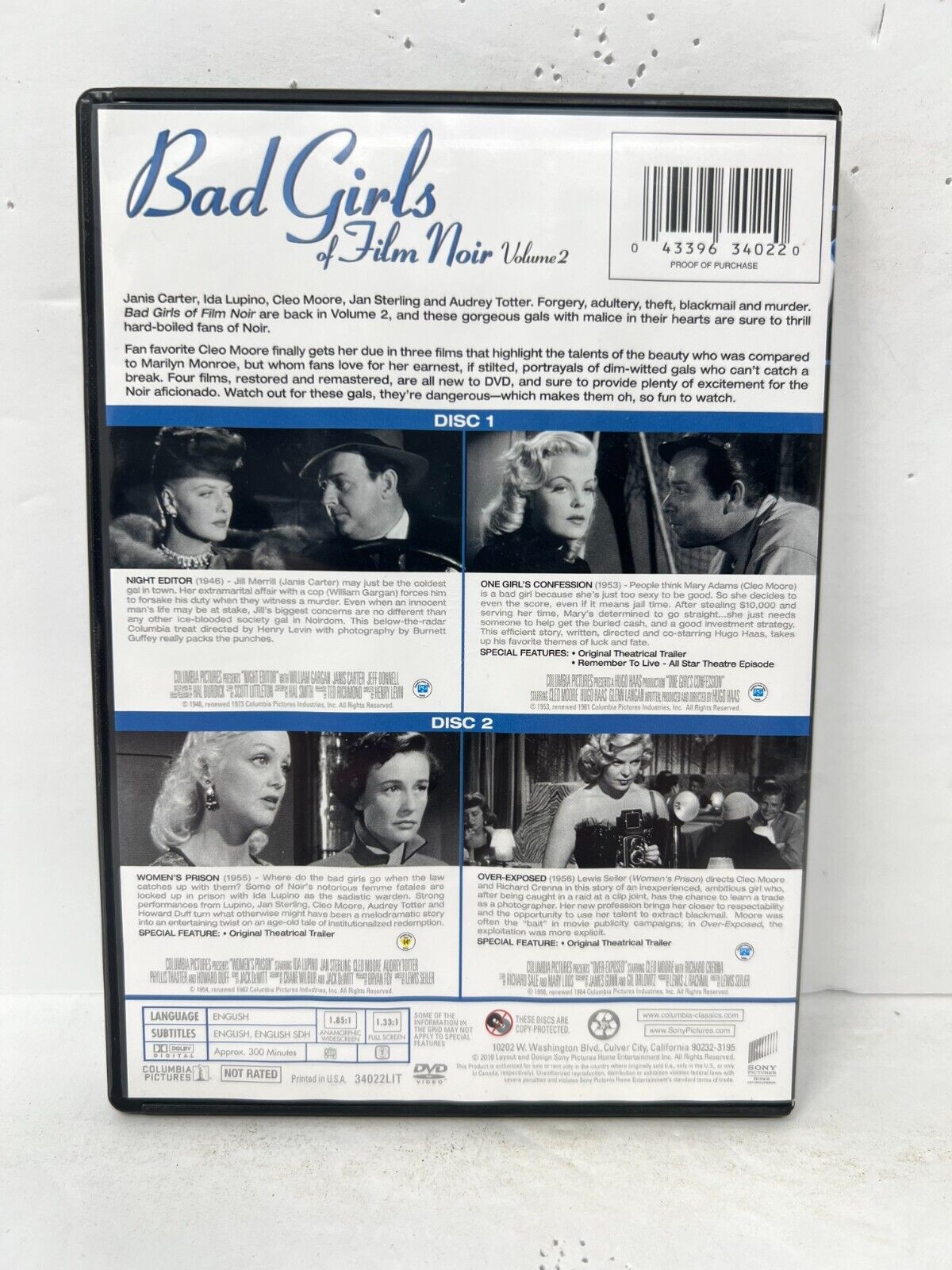 Bad Girls Of Film Noir: Volume 2 (DVD) Crime Good Condition!!!