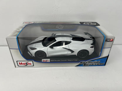 Maisto 2020 Chevrolet Corvette Stingray Coupe Special Edition 1:18 Diecast White