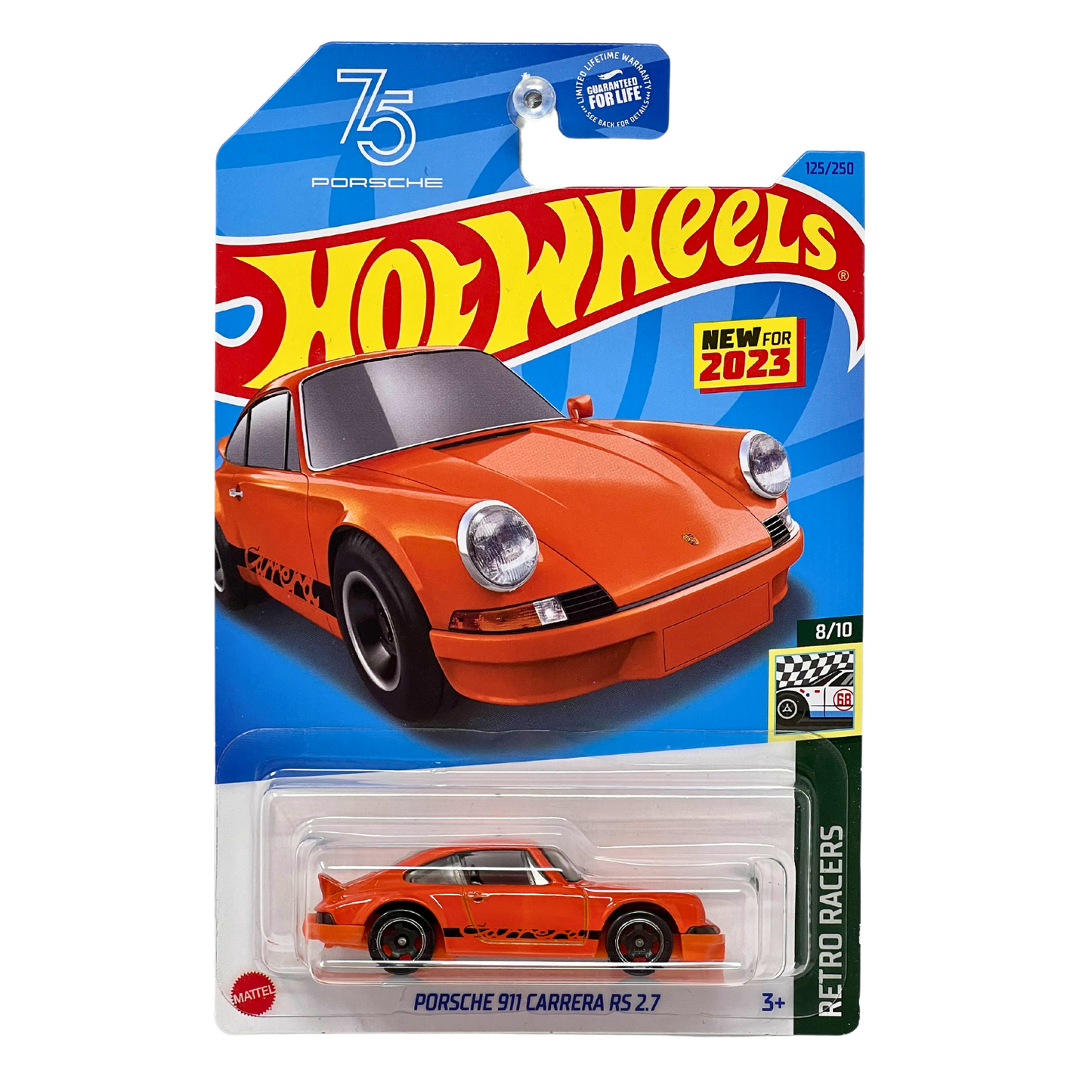 Hot Wheels Retro Racers Porsche 911 Carrera RS 2.7 1:64 Diecast Orange V2