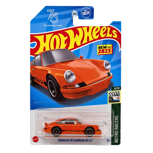 Hot Wheels Retro Racers Porsche 911 Carrera RS 2.7 1:64 Diecast Orange V2