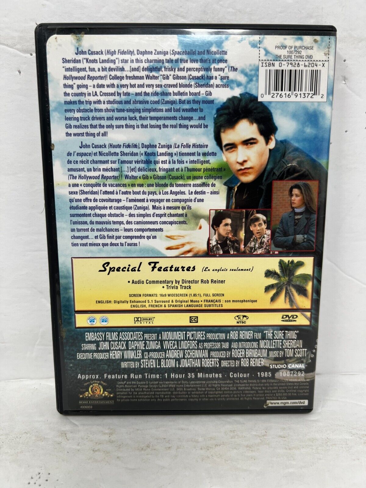 The Sure Thing (DVD) Romance Good Condition!!!