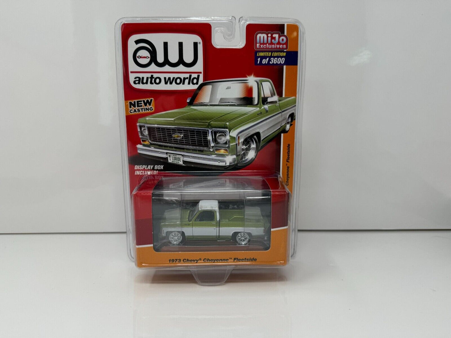 Auto World 1973 Chevy Cheyenne Fleetside 1:64 Diecast MiJo Exclusives 1 of 3600