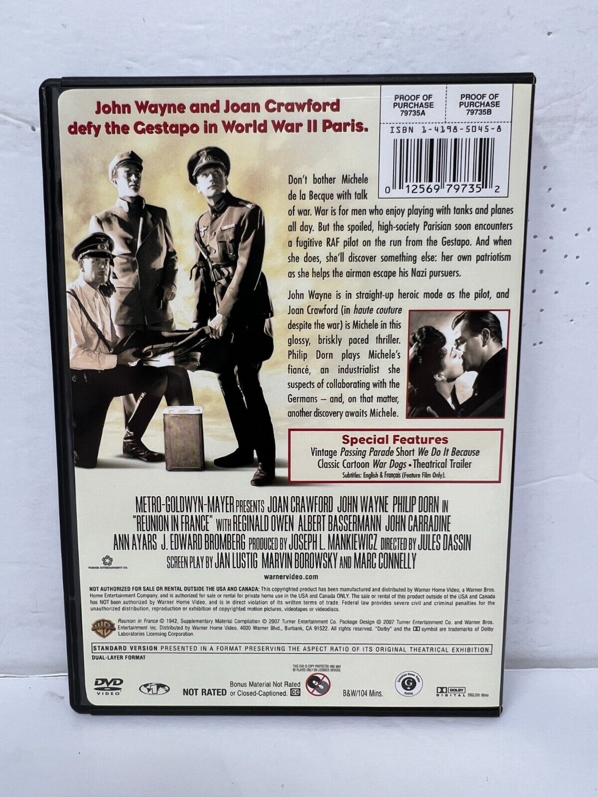 Reunion in France (DVD) War Good Condition!!!