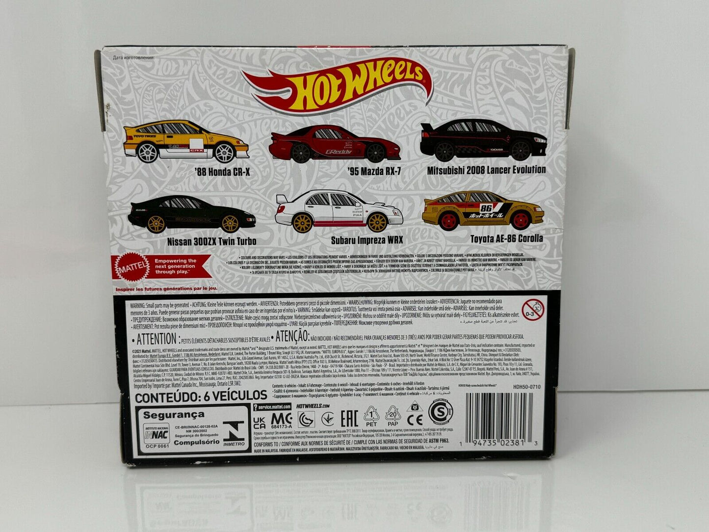 Hot Wheels JDM Japanese Car Culture Box Set of 6 Cars 1:64 Diecast