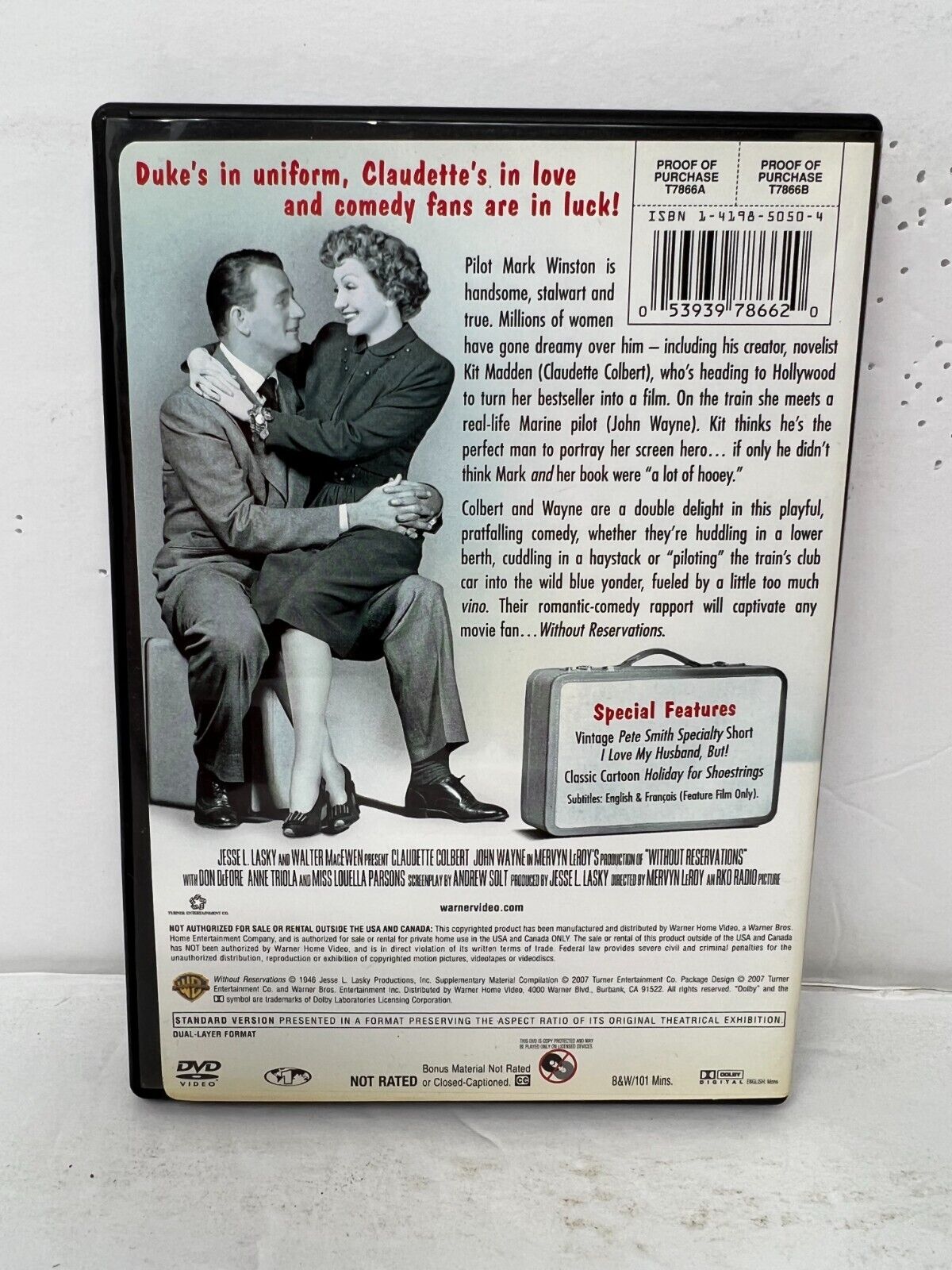 Without Reservations (DVD) Romance Good Condition!!!