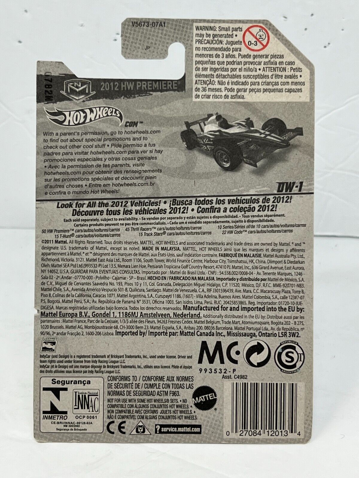 Hot Wheels 2012 HW Premiere Lionheart Dan Wheldon DW-1 European Car 1:64 Diecast