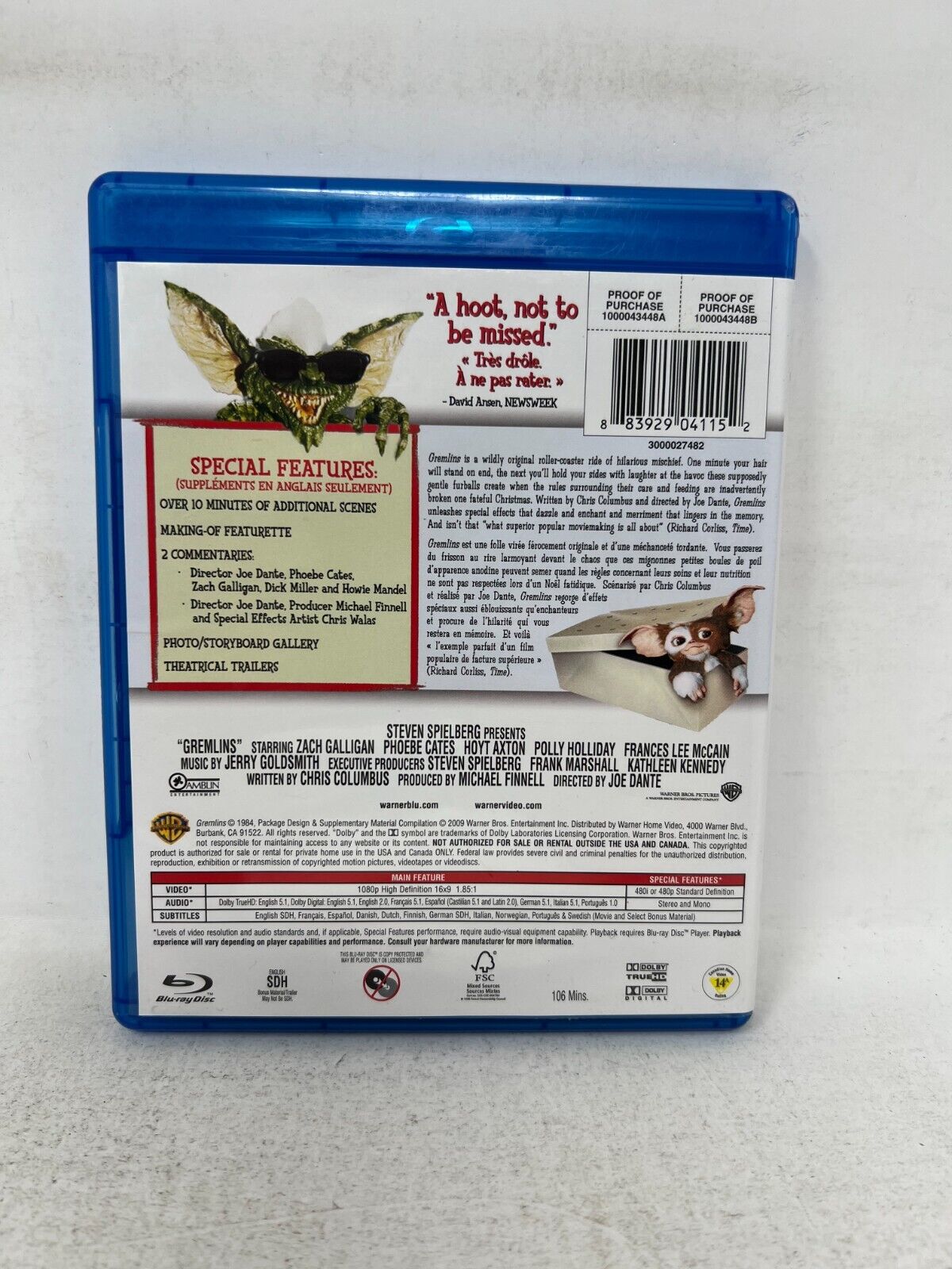 Gremlins (Blu-ray) Fantasy Good Condition!!!