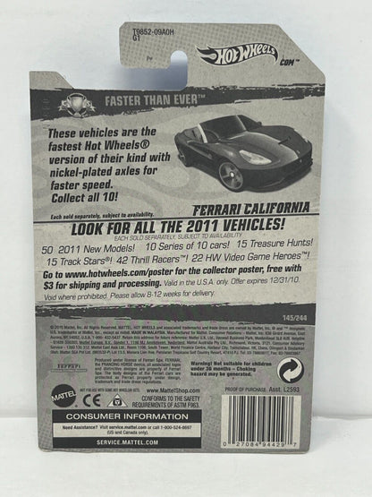 Hot Wheels Faster Than Ever 2011 Ferrari California Black 1:64 Diecast Factory