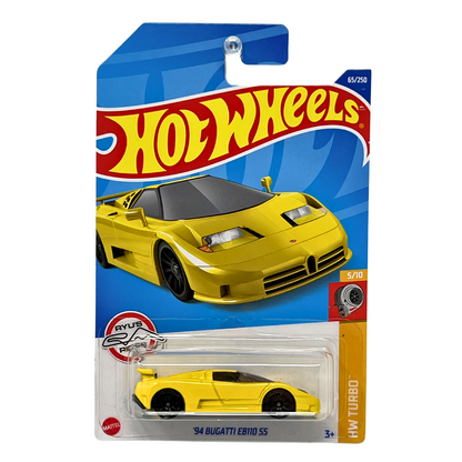 Hot Wheels HW Turbo '94 Bugatti EB110 SS Yellow 1:64 Diecast Version 3