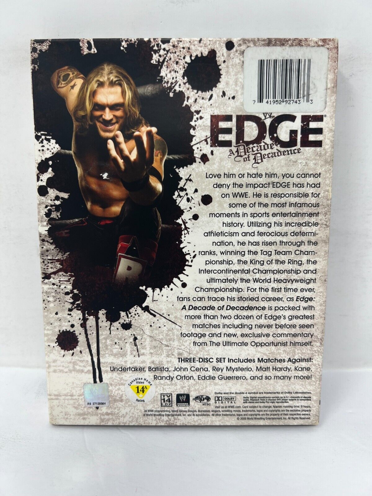 WWE Edge  A Decade of Decadence (DVD) Good Condition!!!