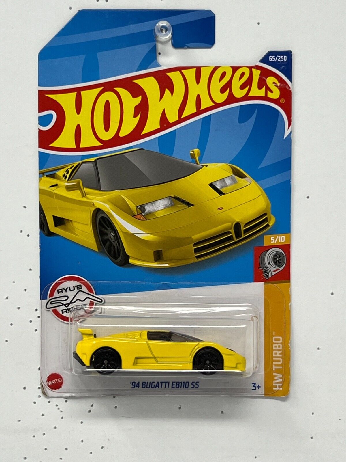 Hot Wheels HW Turbo '94 Bugatti EB110 SS Yellow 1:64 Diecast Version 4