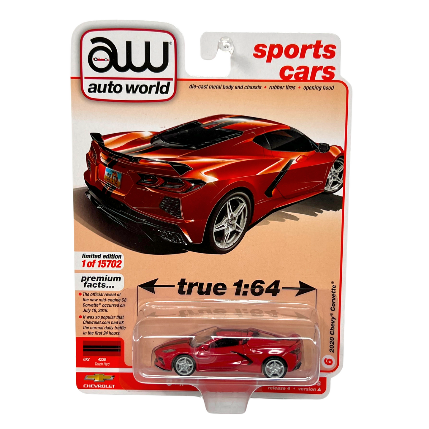 Auto World Sports Cars 2020 Chevy Corvette 1:64 Diecast Version A