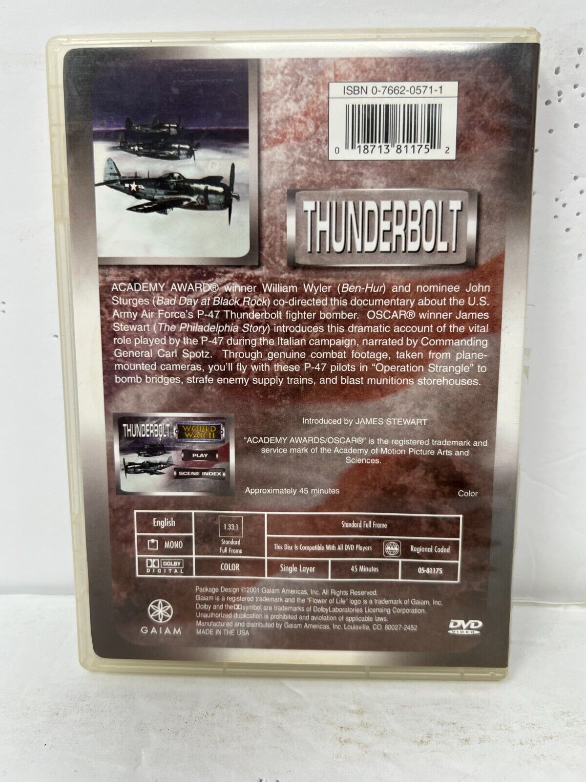 Thunderbolt: World War II In Color (DVD) Documentary Good Condition!!!