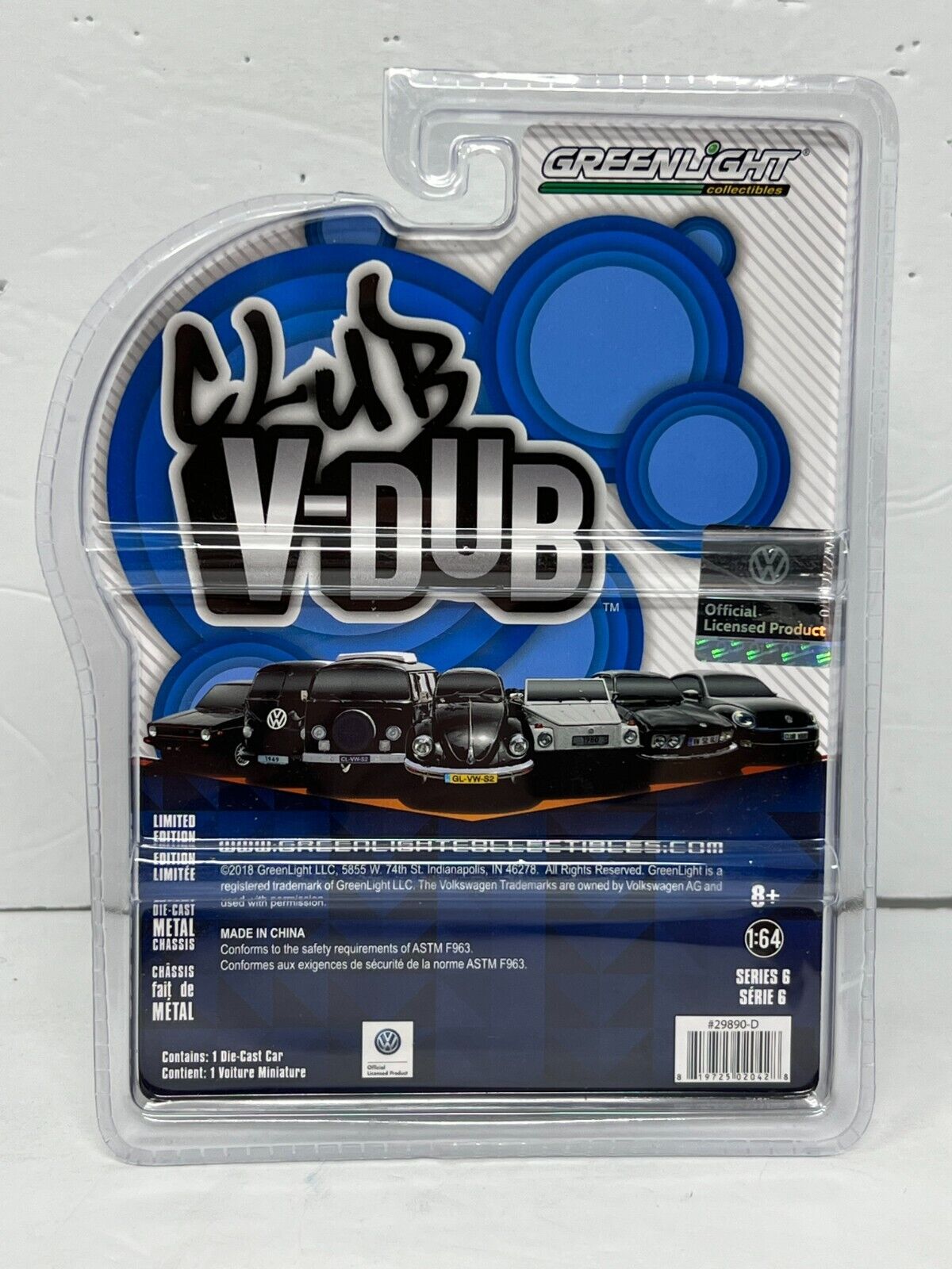Greenlight Club V-Dub 1975 Volkswagen Type 2 Double Cab Pick-Up 1:64 Diecast