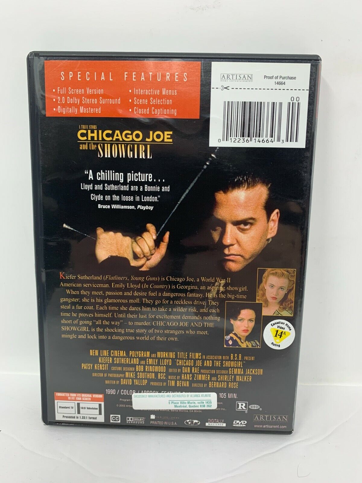 Chicago Joe and the Showgirl (DVD) Crime Good Condition!!!