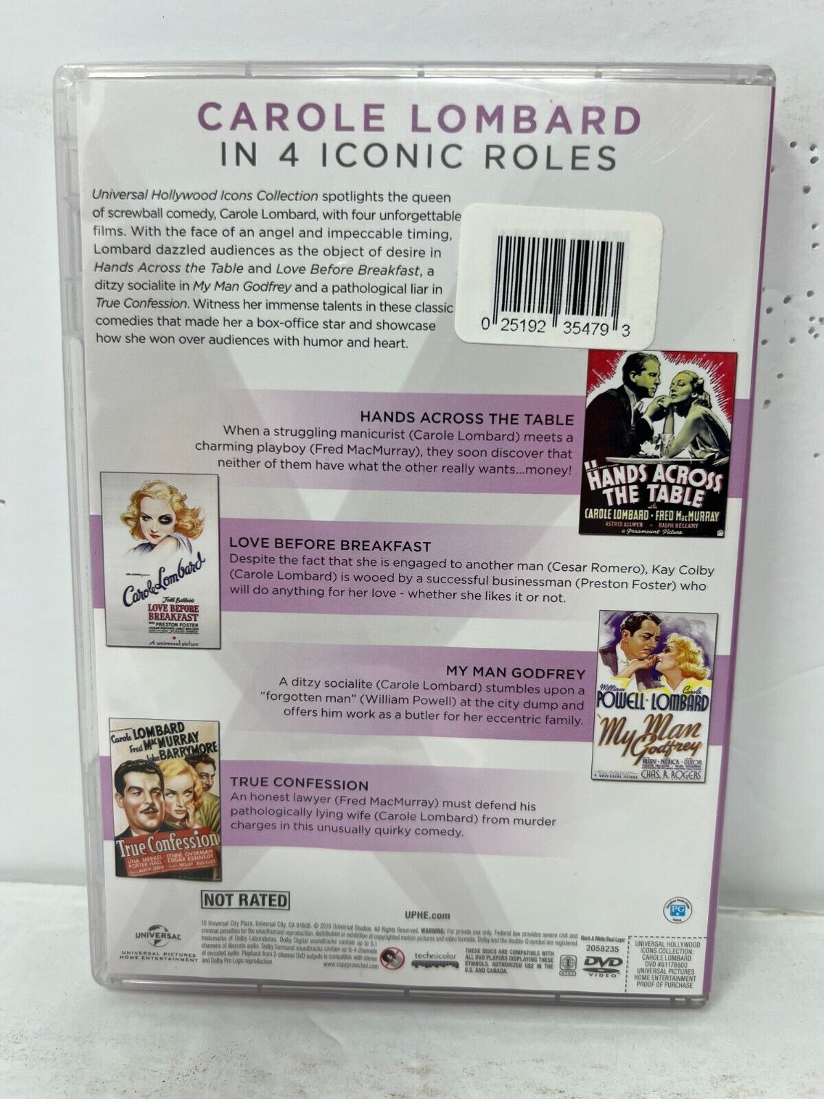 Universal Hollywood Icons Collection: Carole Lombard (DVD) Romance Good Shape!!!