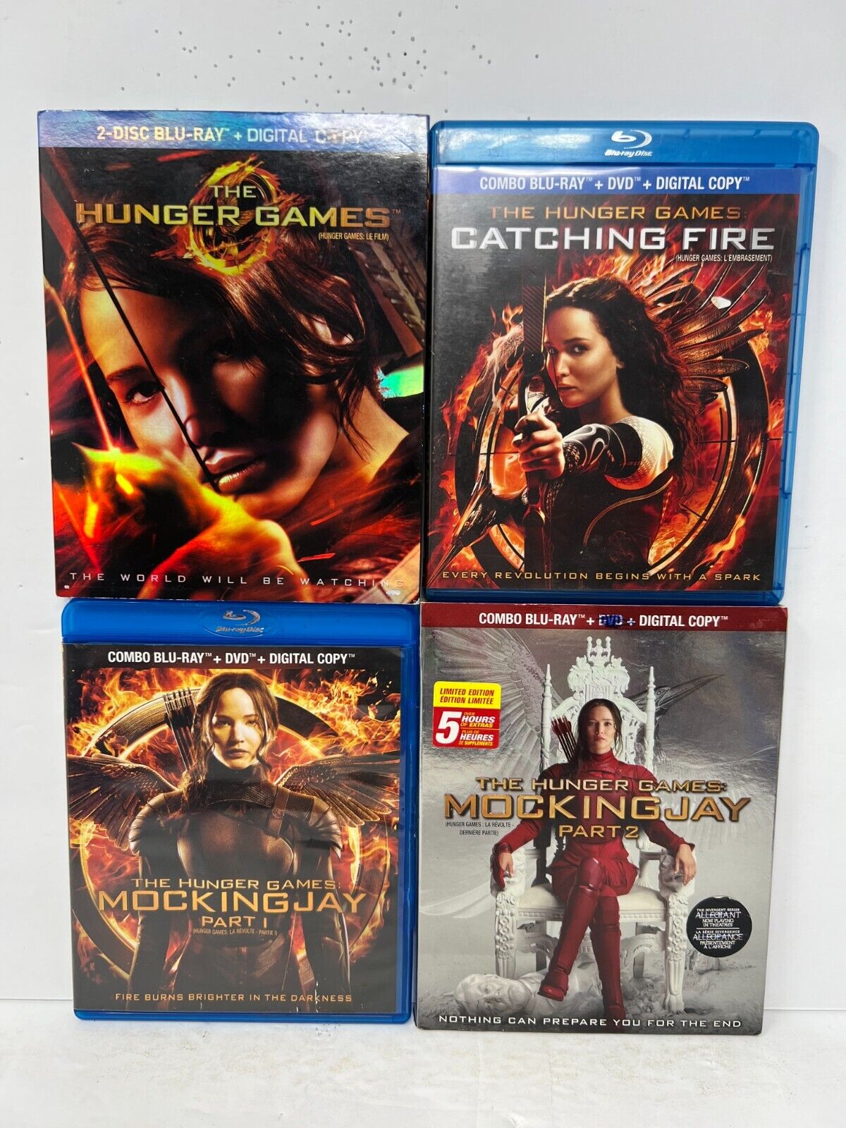 The Hunger Games 4 Movie Collection (Blu-ray) Sci-Fi Good Condition!!!