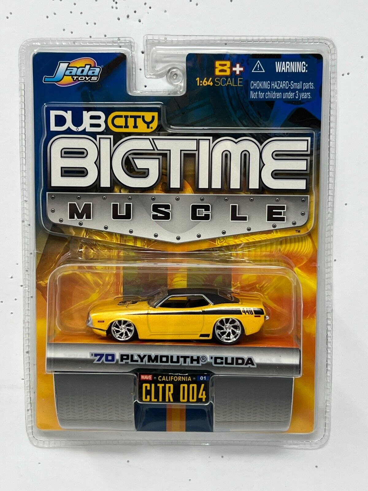 Jada Dub City Bigtime Muscle 1970 Plymouth 'Cuda 1:64 Diecast Yellow