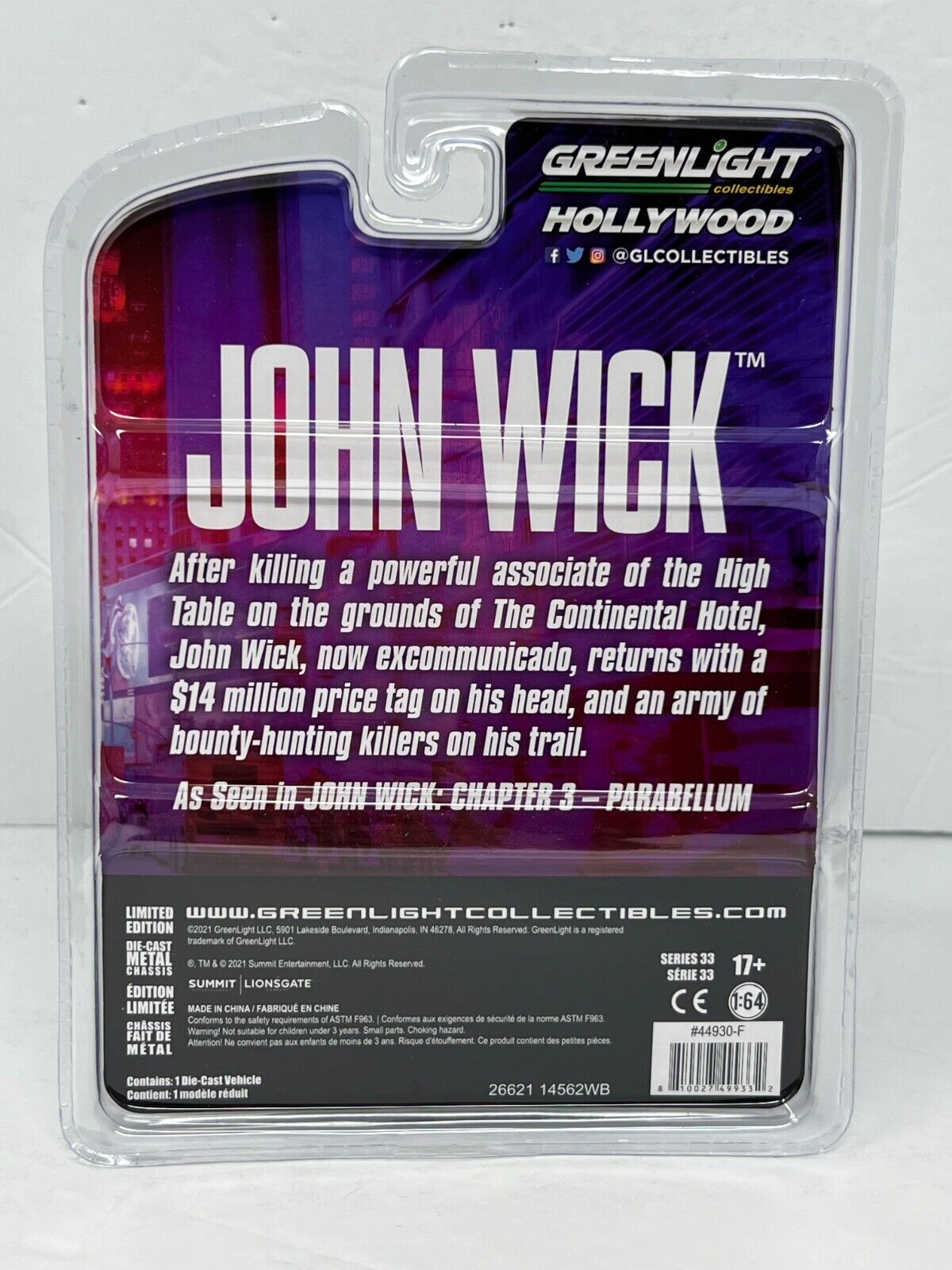 Greenlight Hollywood John Wick 1974 Checker Taxi 1:64 Diecast