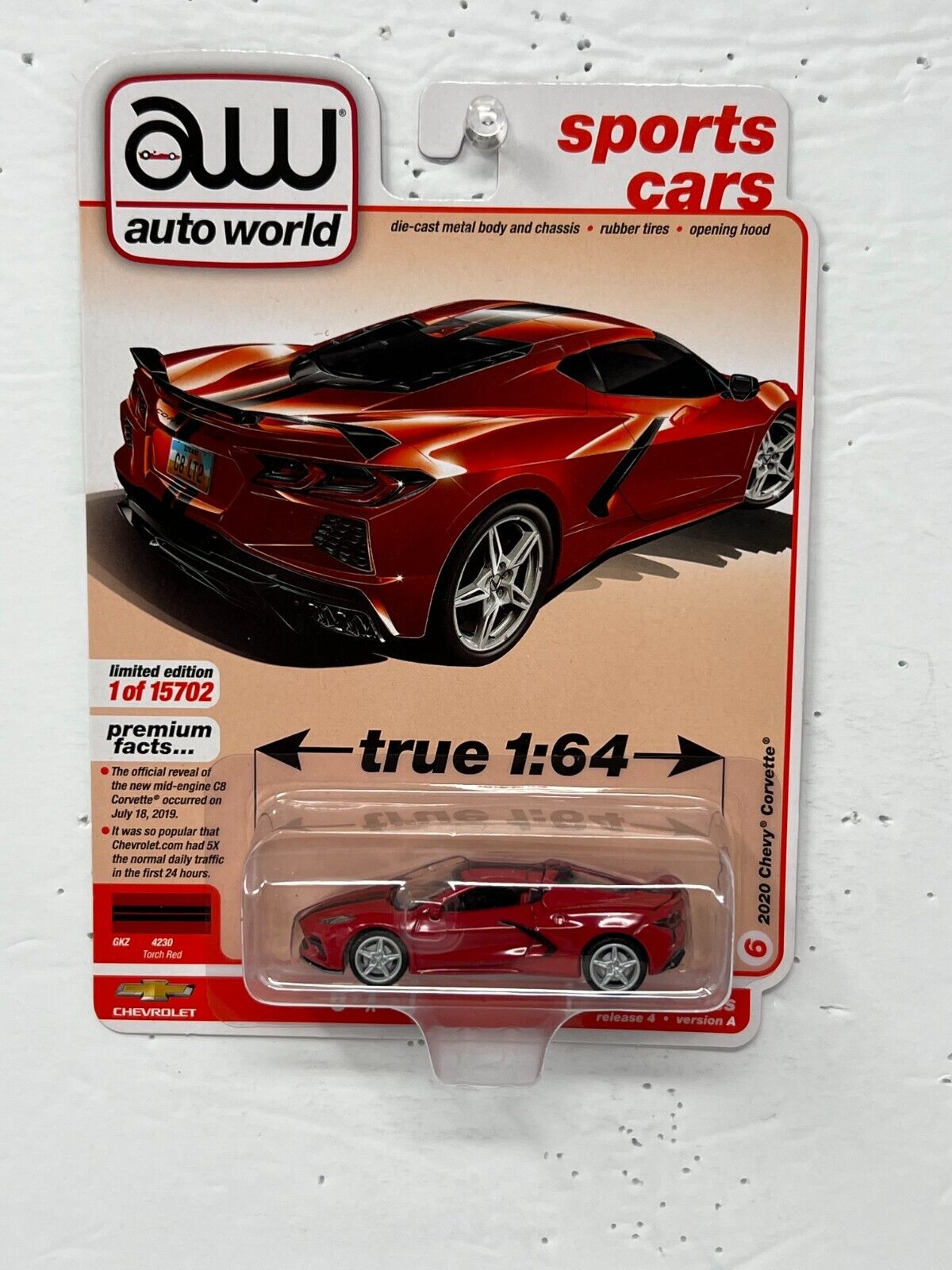 Auto World Sports Cars 2020 Chevy Corvette 1:64 Diecast Version A