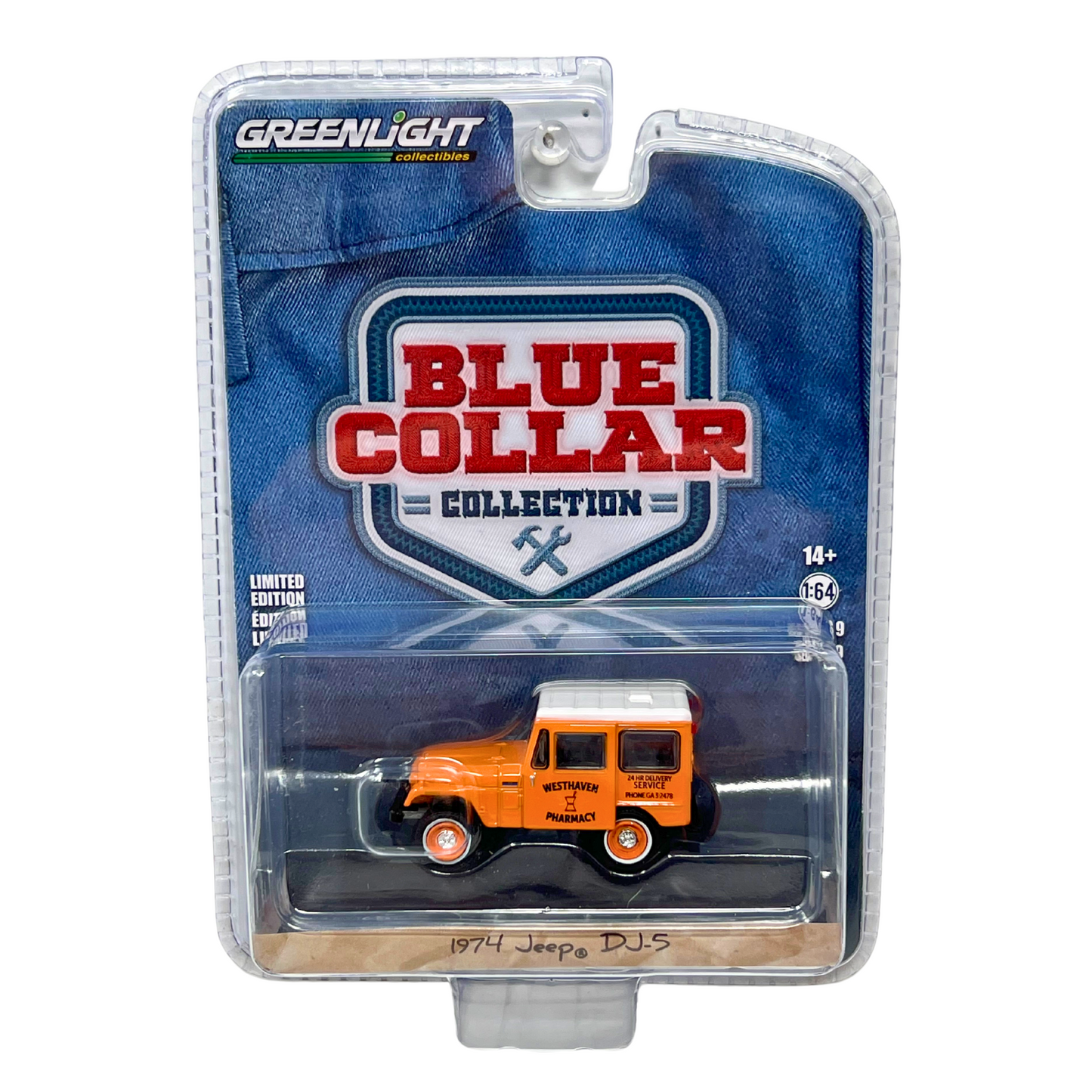 Greenlight Blue Collar 1974 Jeep DJ-5 1:64 Diecast