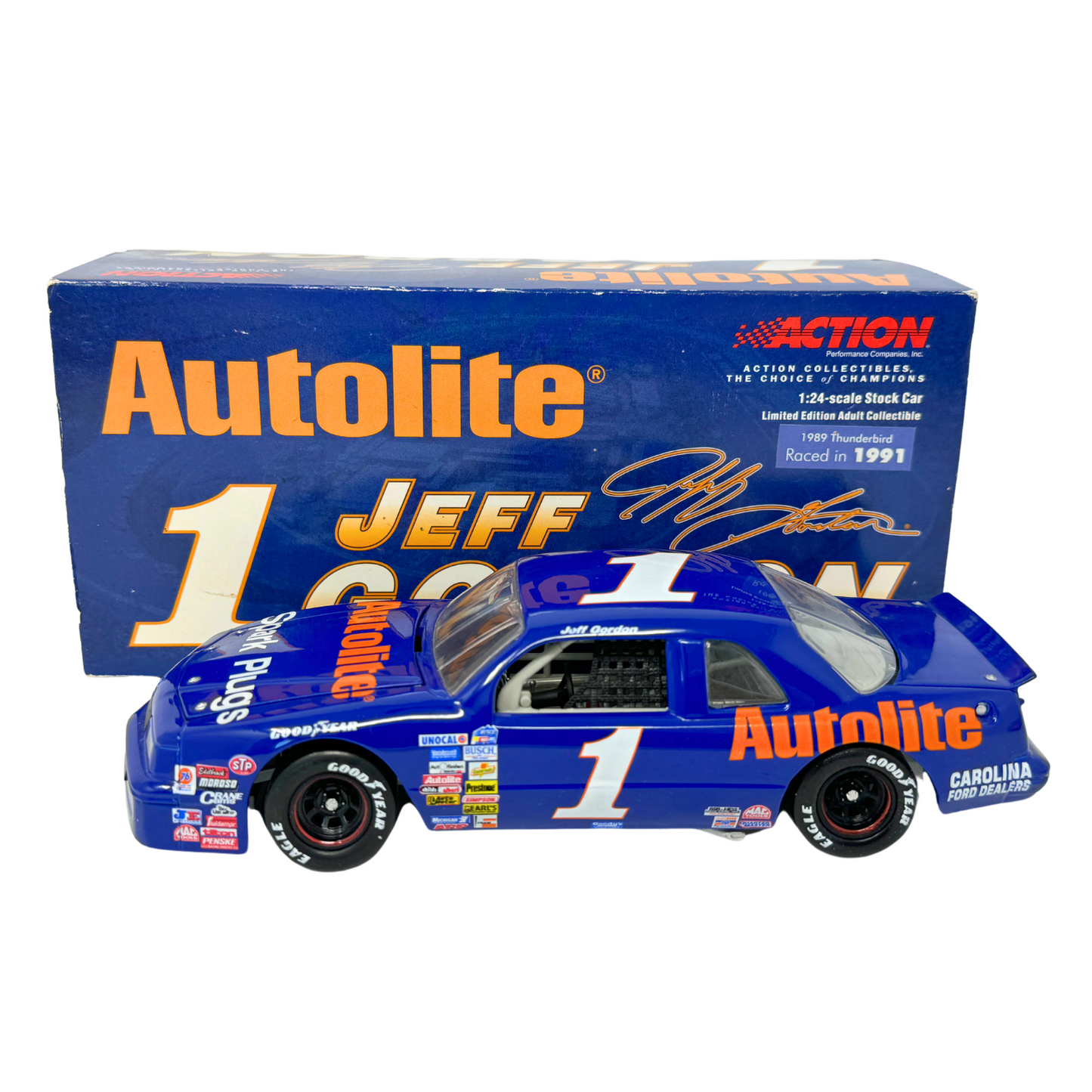 Action Nascar #1 Jeff Gordon Autolite 1989 Ford Thunderbird 1:24 Diecast