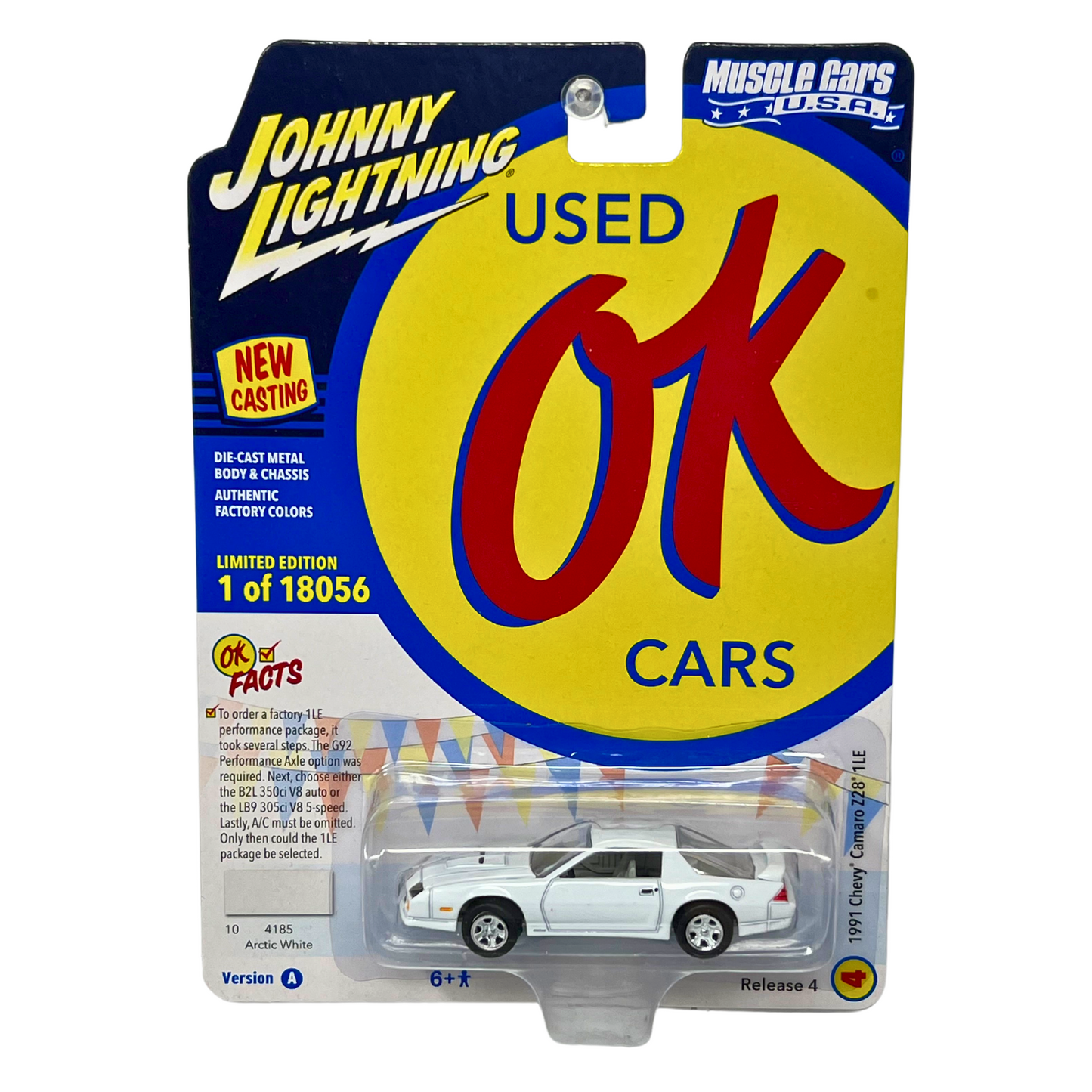 Johnny Lightning Used Ok Cars 1991 Chevy Camaro Z28 1LE 1:64 Diecast Version A