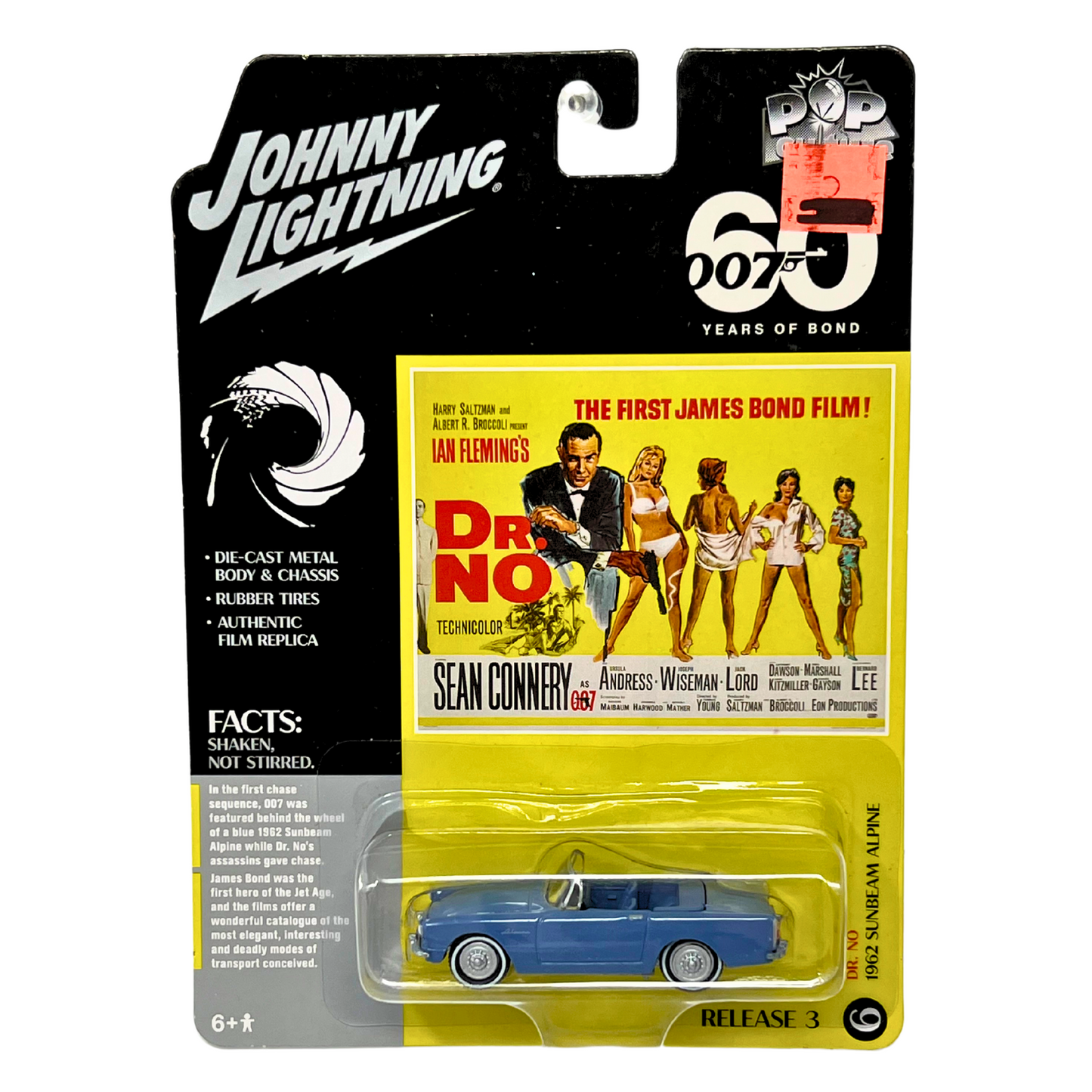 Johnny Lightning 007 Dr. No 1962 Sunbeam Alpine 1:64 Diecast