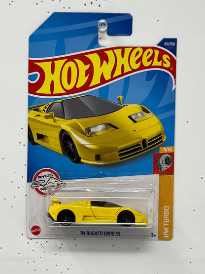 Hot Wheels HW Turbo '94 Bugatti EB110 SS Yellow 1:64 Diecast Version 2
