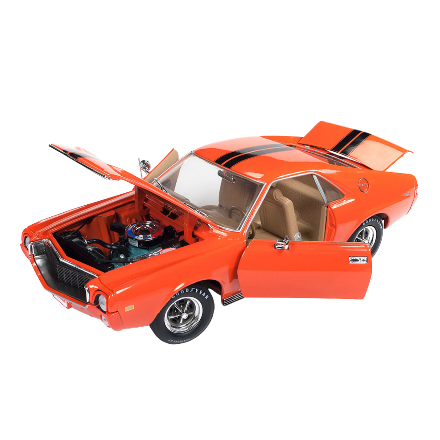 Auto World American Muscle Hemmings Muscle Machines AMC AMX Hardtop 1969 1:18 Diecast Big Bad Orange