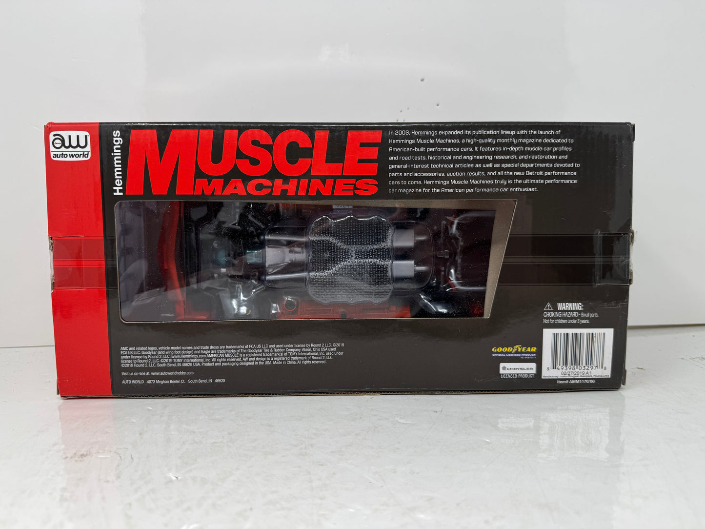 Auto World American Muscle Hemmings Muscle Machines AMC AMX Hardtop 1969 1:18 Diecast Big Bad Orange
