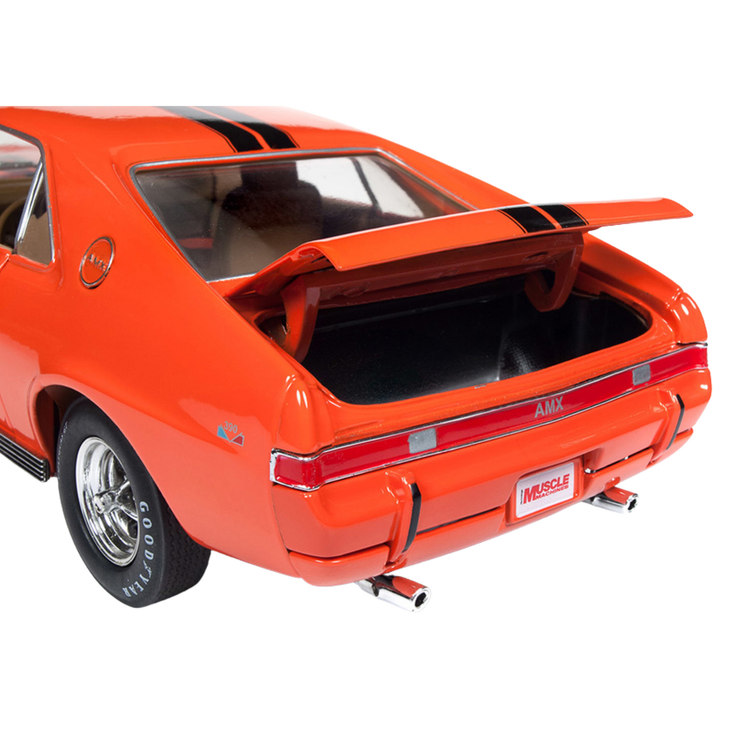 Auto World American Muscle Hemmings Muscle Machines AMC AMX Hardtop 1969 1:18 Diecast Big Bad Orange